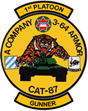 1st Platoon, A Company 3-64 Armor - CAT 87 Sticker